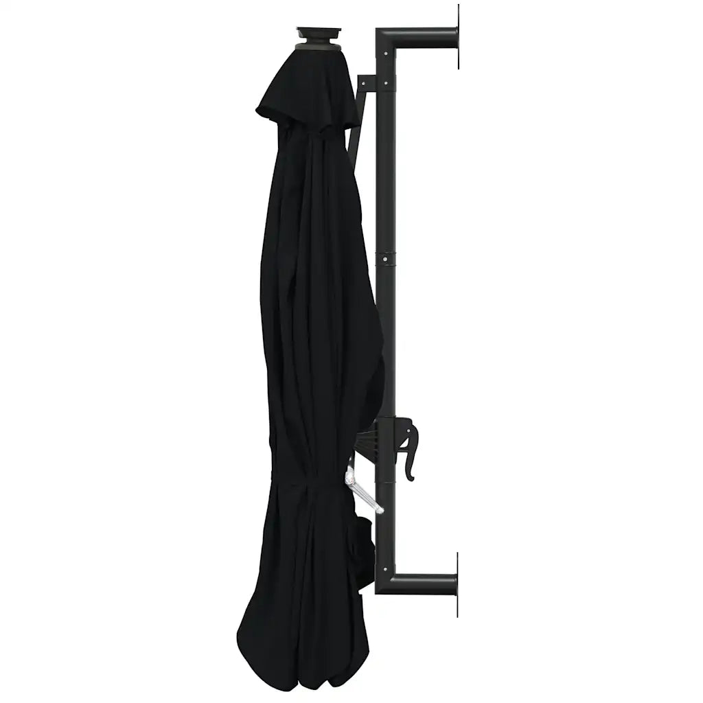 Ombrello | Parasolne da Giardino a Parete con LED 300 cm Nero