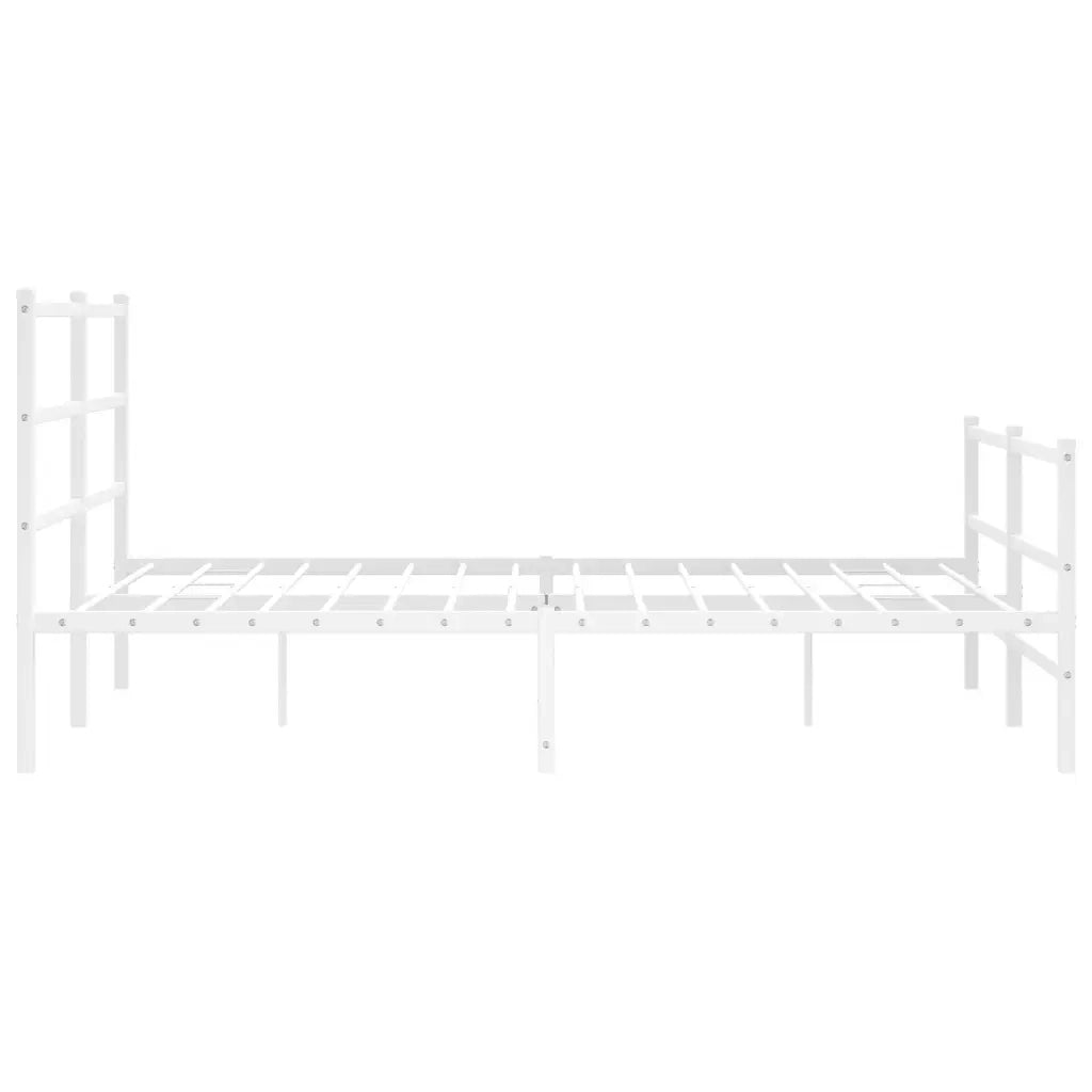 Giroletto con Testiera e Pediera-Struttura Letto Metallo Bianco 150x200 cm 392243