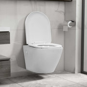 WC Sospeso con Design Senza Bordi in Ceramica Bianca 145237