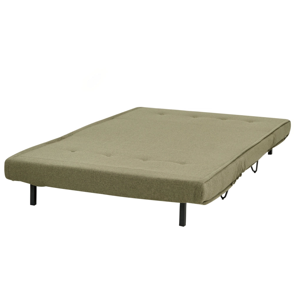 Divano letto 2 posti glamour con cuscini tessuto verde oliva Sfoderabile senza braccioli