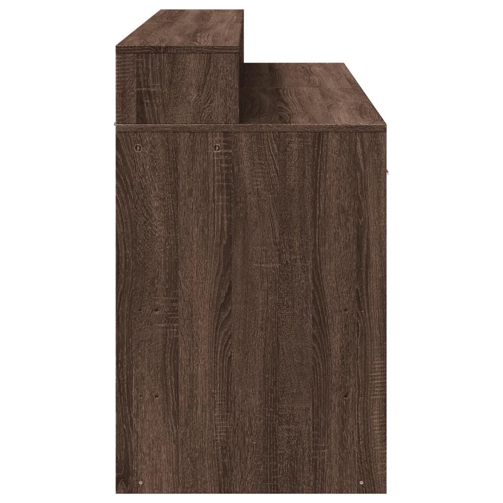 Scrivania con Luci LED Marrone Rovere 140x55x91 cm Multistrato 3309426