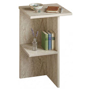 Roaschia, Comodino un Ripiano, 36x36x60h cm Beige Marmo