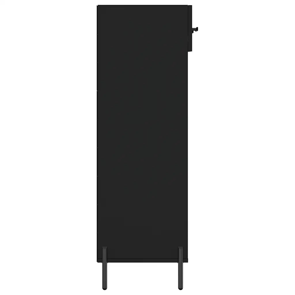 Scarpiera | Mobile per scarpe Nera 60x35x105 cm in Legno Multistrato