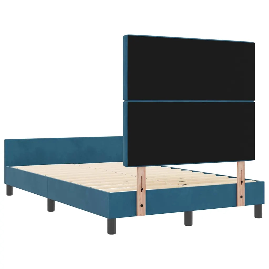 Letto a molle con testiera-Rete con Testiera Blu Scuro 120 x 200 cm Velluto 380136