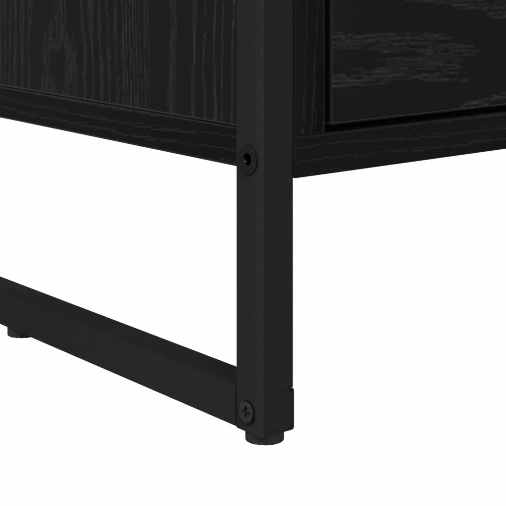 Comodino Rovere Nero 39,5 x 30 x 50 cm Legno multistrato