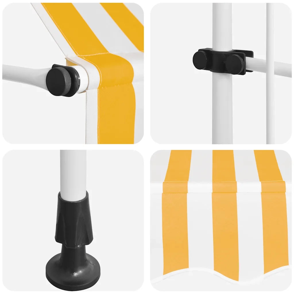 Tenda da Sole Retrattile Manuale 300cm Strisce Arancione Bianco 43234
