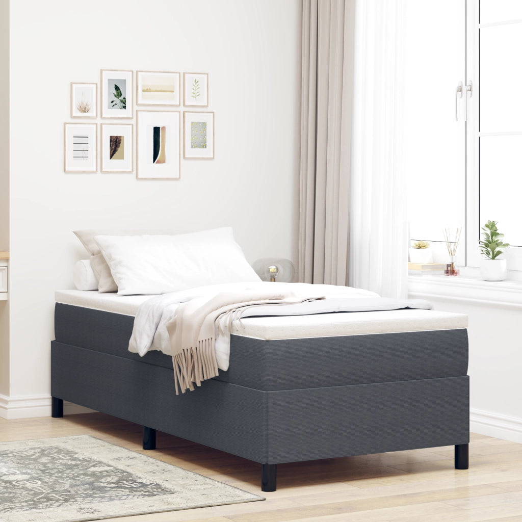 Rete letto  Grigio scuro 90x200 cm in tessuto corduroy