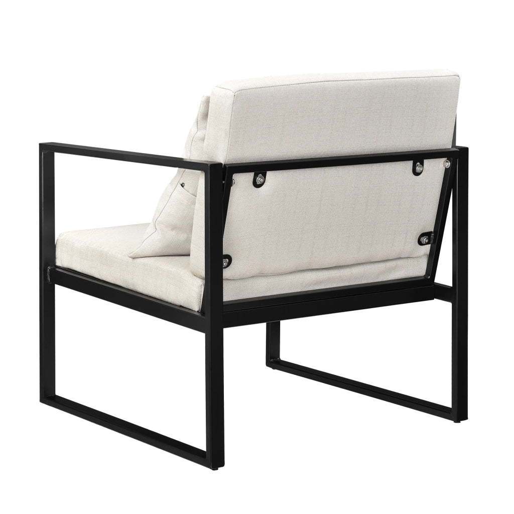 Set di 2 poltrone da soggiorno di design con braccioli seduta e schienale imbottiti struttura solida rivestimento in poliestere 70 x 60 x 60 beige nero 03_0005759
