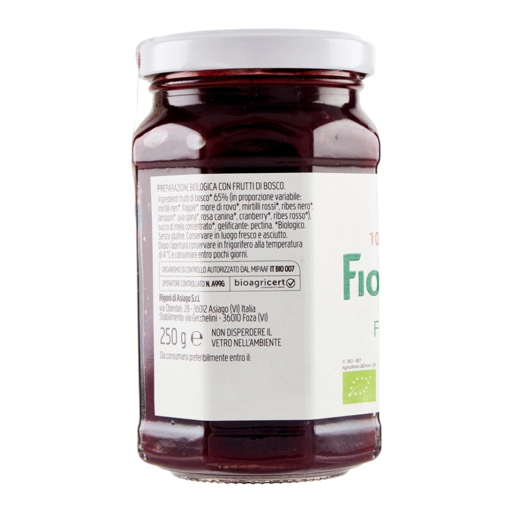 Rigoni di asiago fiordifrutta bio frutti di bosco vasetto di vetro 250 grammi