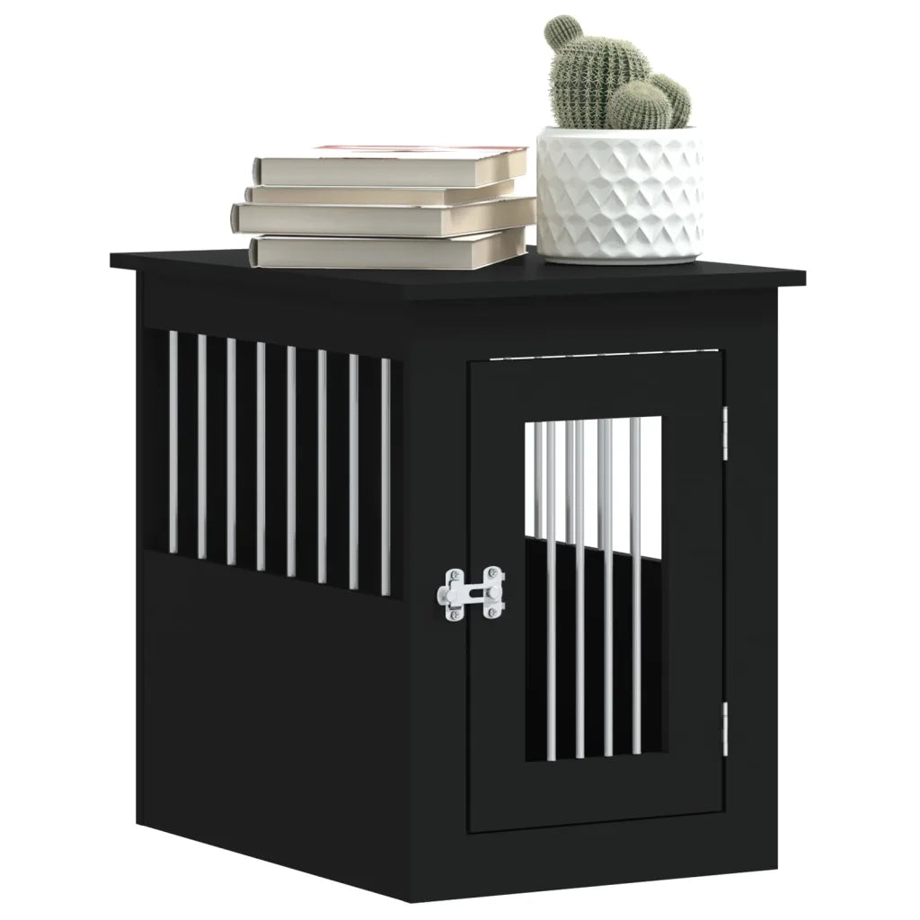 Gabbia Cani da Arredamento Nera 45x62x59cm Legno Multistrato 838310