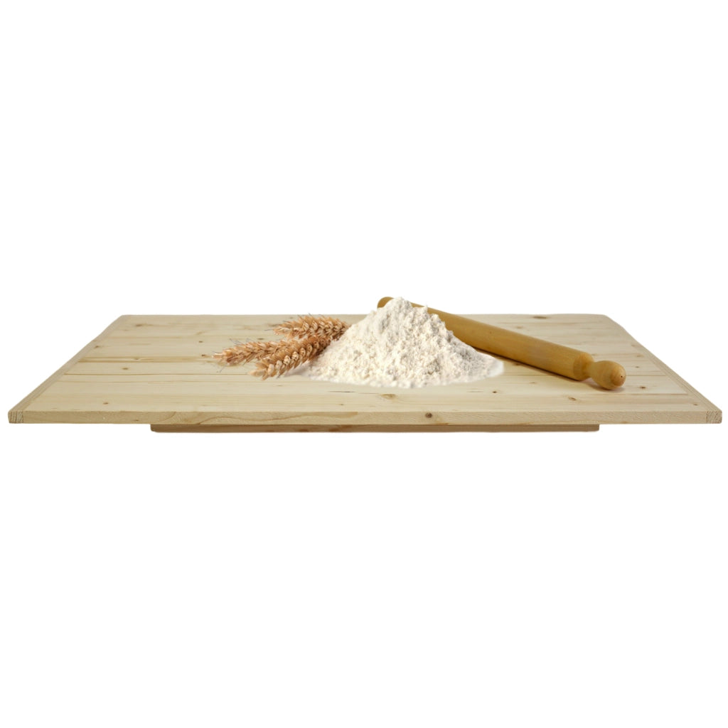 Spianatoia in Legno di Betulla Naturale Asse per Pasta Impastare e Stendere, Taglier SPIANATOIA CON MATTARELLO  57X38 cm