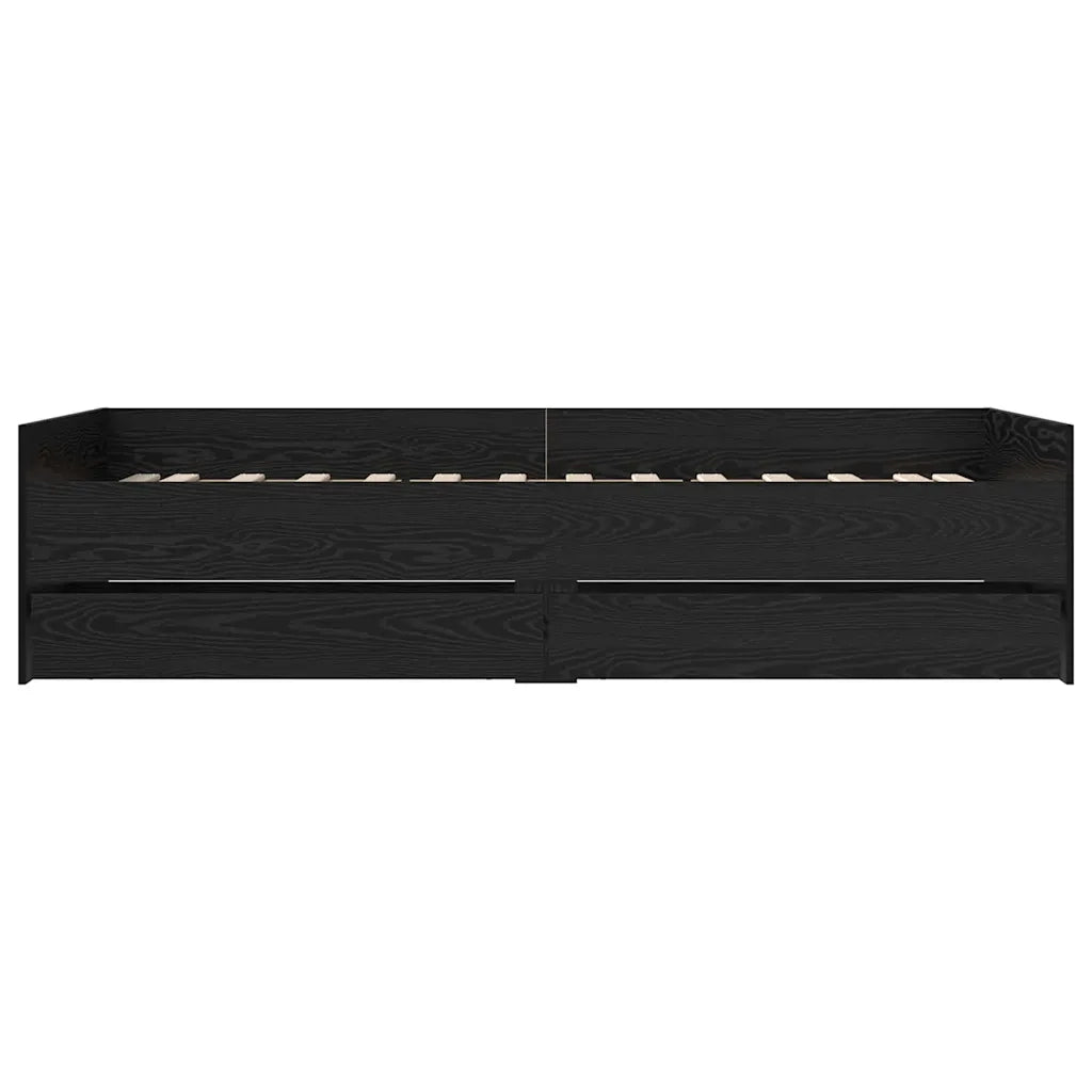 Struttura del letto Rovere Nero 90 x 190 cm Pino massello