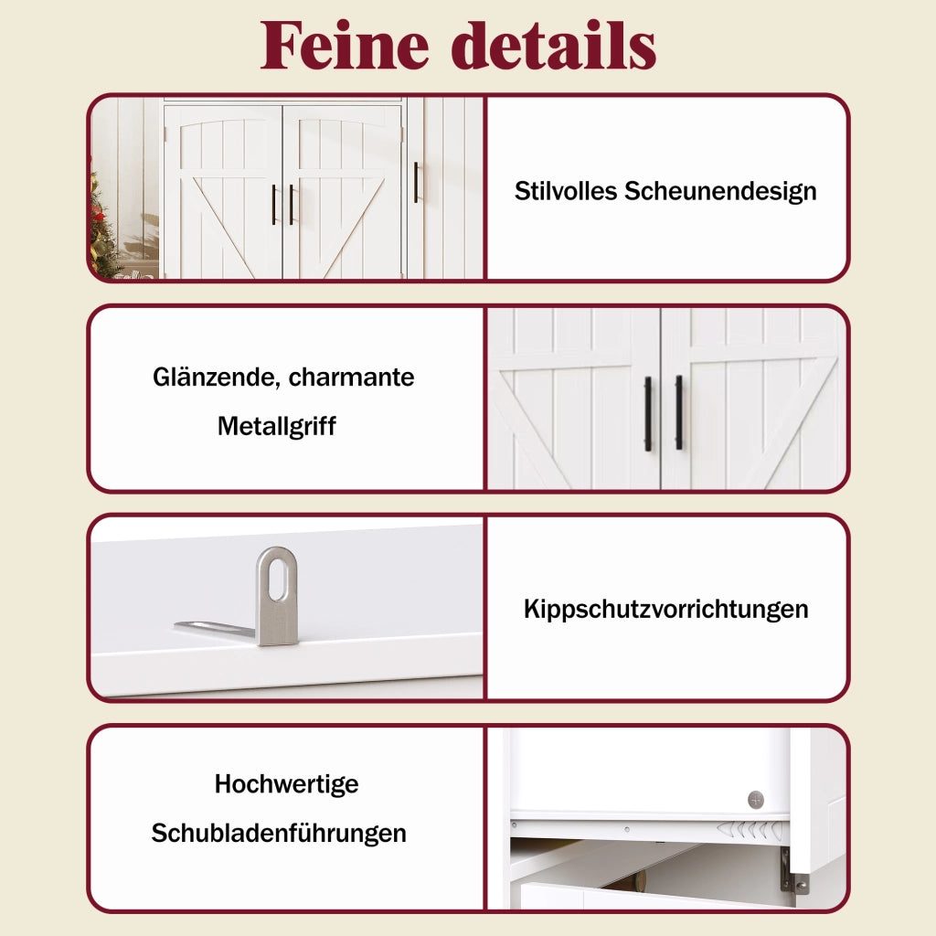 ARMADIO Contenitore 110x38x180 cm MDF Bianco con LED e prese USB