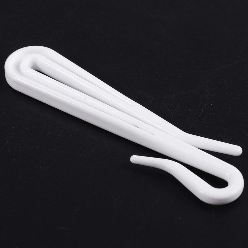 Trade Shop - Set Ganci Per Tende A Pieghe Regolabile In Plastica Bianche Lungo 75 Mm Casa Bagno 87354 -