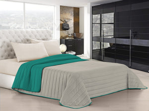 Trapuntino Doubleface Matrimoniale 100gr Grigio Chiaro/Acqua