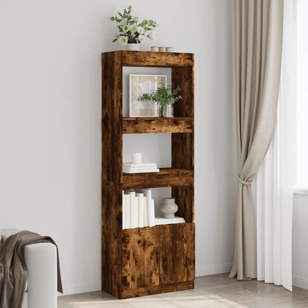 Credenza-Buffet-Armadio da cucina Rovere Fumo 63x33x180 cm in Truciolato