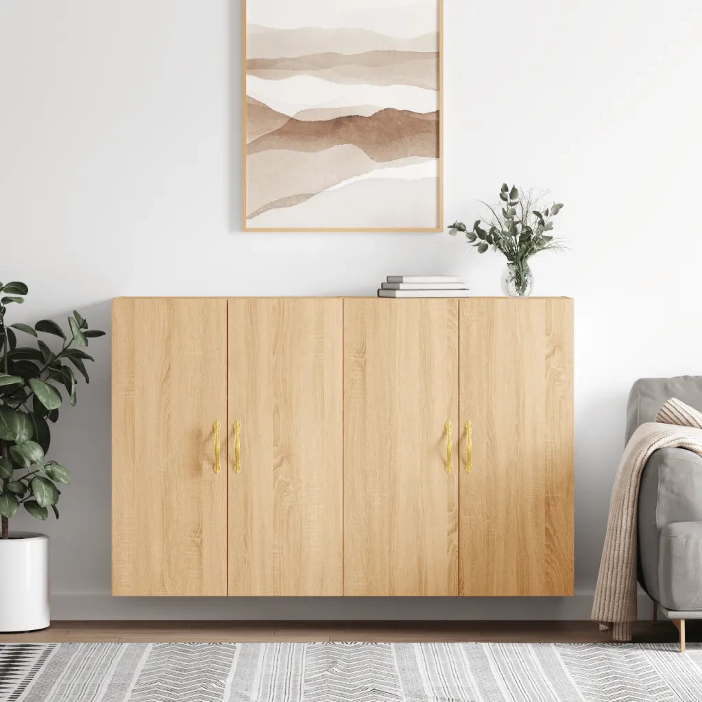 Armadietto a Muro | Mobili a Parete 2 pz Rovere Sonoma 69,5x34x90 cm