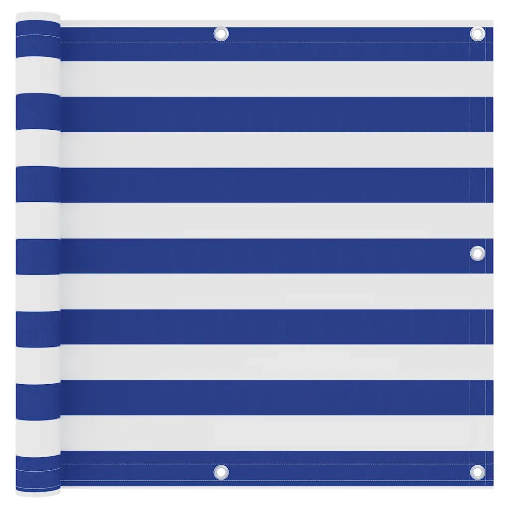 Paravento da Balcone Bianco e Blu 90x500 cm in Tessuto Oxford cod mxl 5603