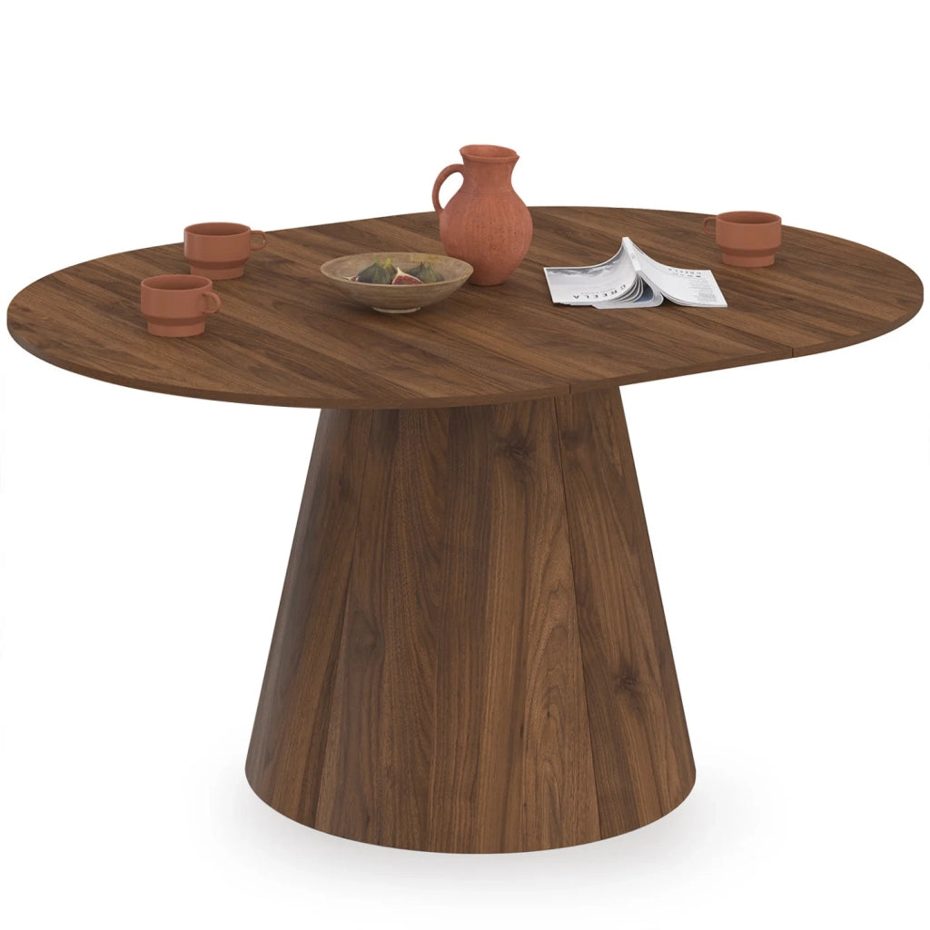 IDMarket - ANGELE tavolo da pranzo rotondo allungabile 4-8 persone noce 110-150 cm