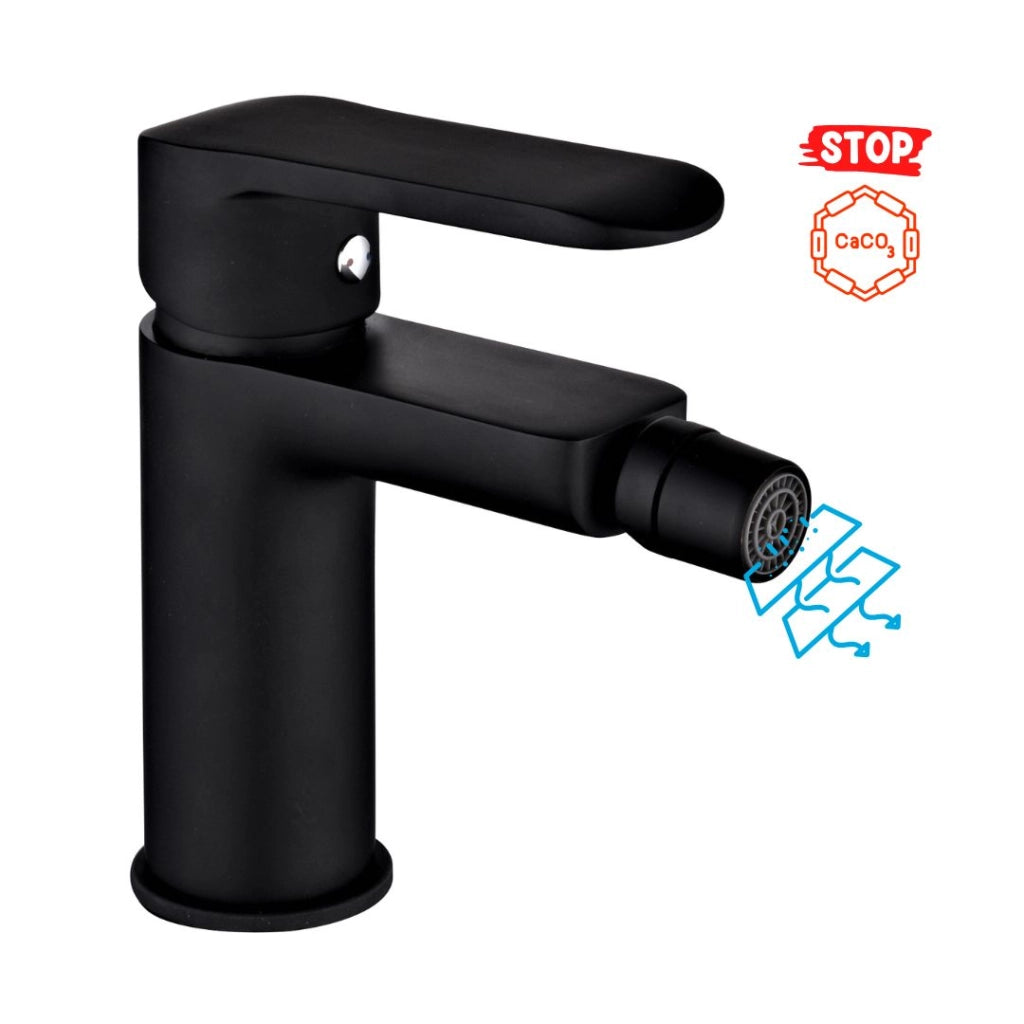 Tris rubinetti miscelatori bidet lavabo doccia ad incasso linea puma nero opaco