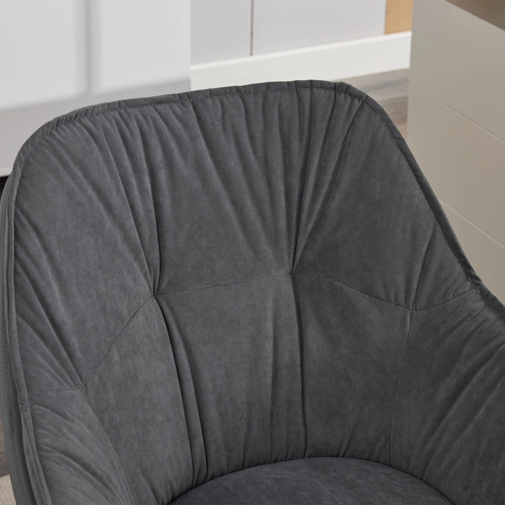 Sedia da ufficio girevole in similpelle con seduta ampia schienale ergonomico e ritorno automatico base metallica grigio