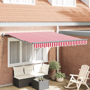 Tenda Retrattile Automatica Rigata Rossa e Bianca 350x250 cm