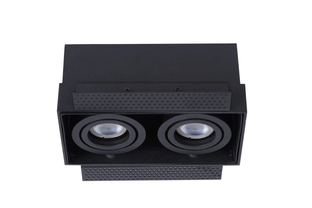 Lucide Trimless faretto incasso rettangolare 2xGU10 nero
