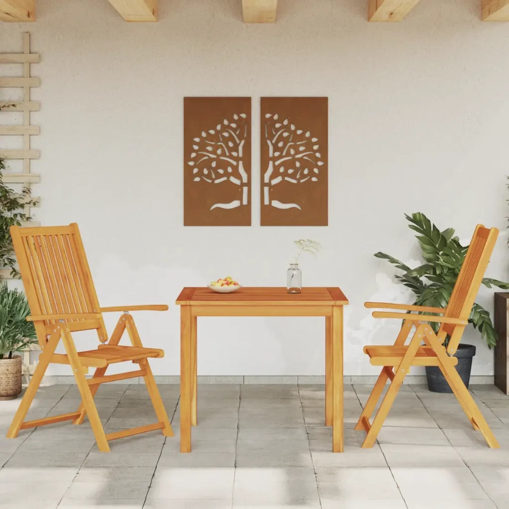 Set da Pranzo per Giardino 3 pz | Set Salotto da Giardino 85x85x74 cm in Legno Massello di Acacia