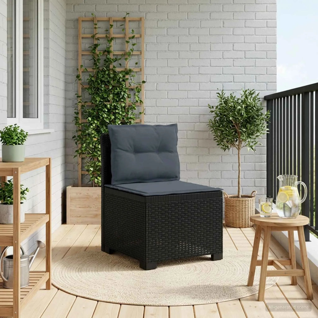 Divano da esterno-Divano da Giardino a 1 Posto con Cuscini Aspetto Rattan PP 848681