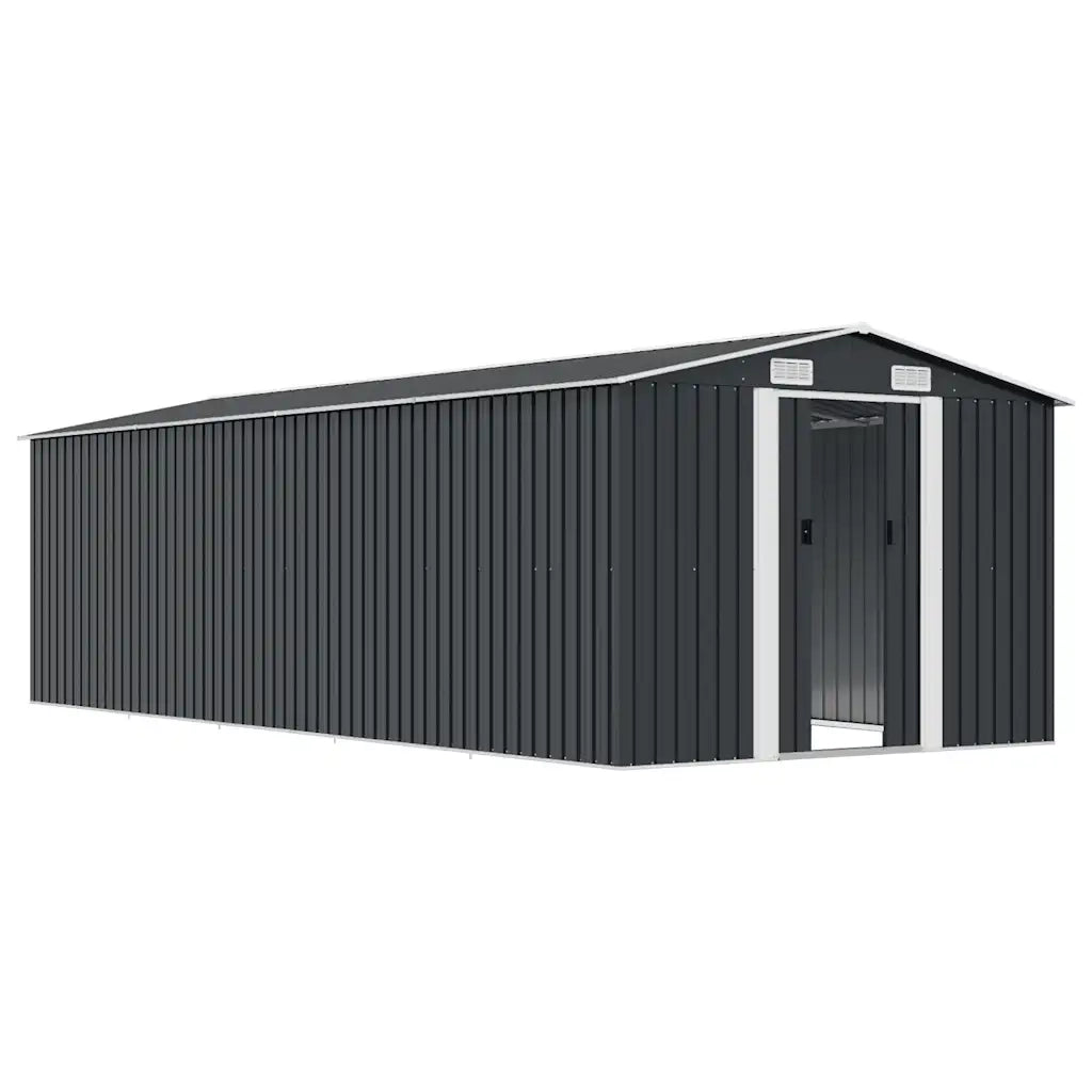 Casetta da Giardino 257x580x181 cm in Metallo Antracite 143354