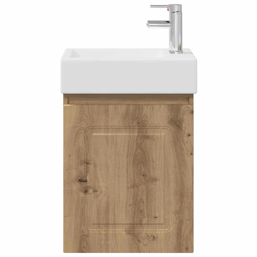 Mobile bagno con rubinetto Rovere Artigianale