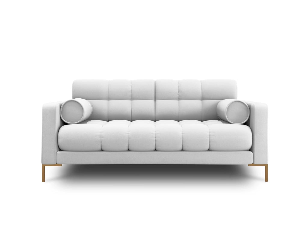 Cosmopolitan Design - Divano "Bali" 2 posti in tessuto strutturato grigio chiaro 