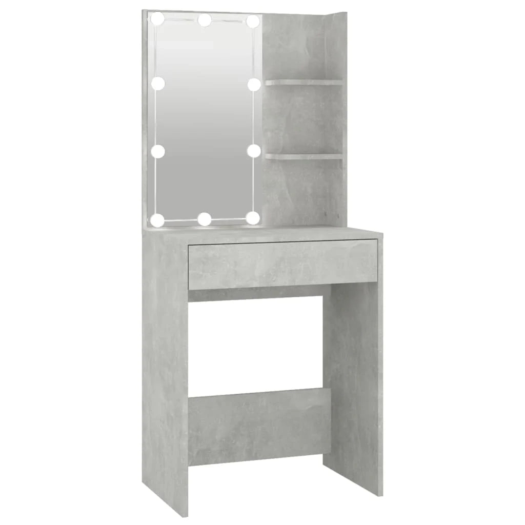 Toletta dal design contemporaneo con illuminazione a LED 60 x 40 x 140 cm grigio 02_0006393