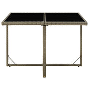 Tavolo da Giardino Grigio 109x107x74 cm in Polyrattan e Vetro 316765