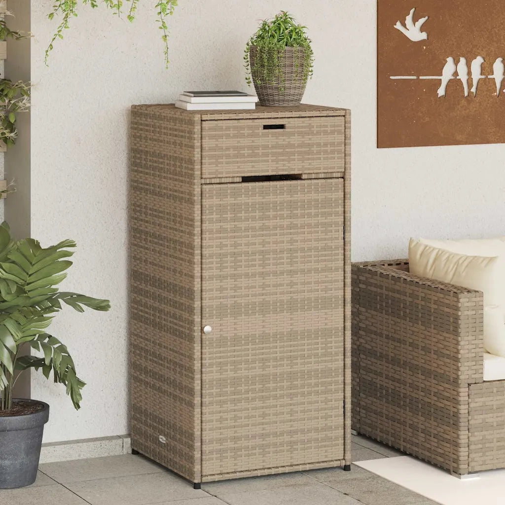 Armadietto Portaoggetti Giardino Beige 55x55x111cm Polyrattan