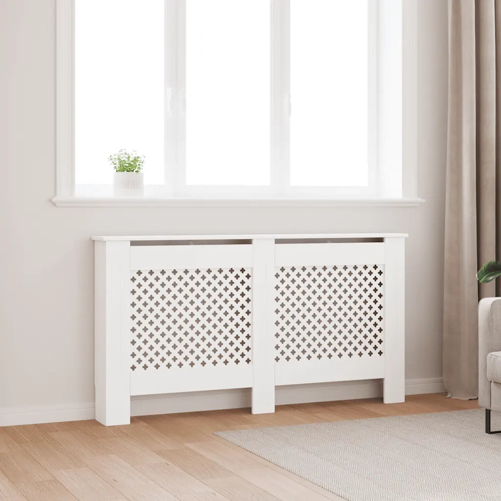 Copertura per Radiatore Bianca 152x19x81,5 cm in MDF