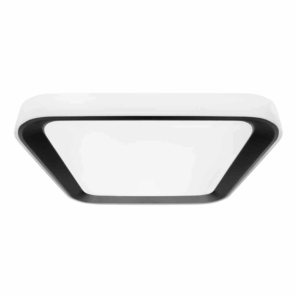Plafoniera LED Milagro Quadro 40x40 nera 38W CCT con telecomando