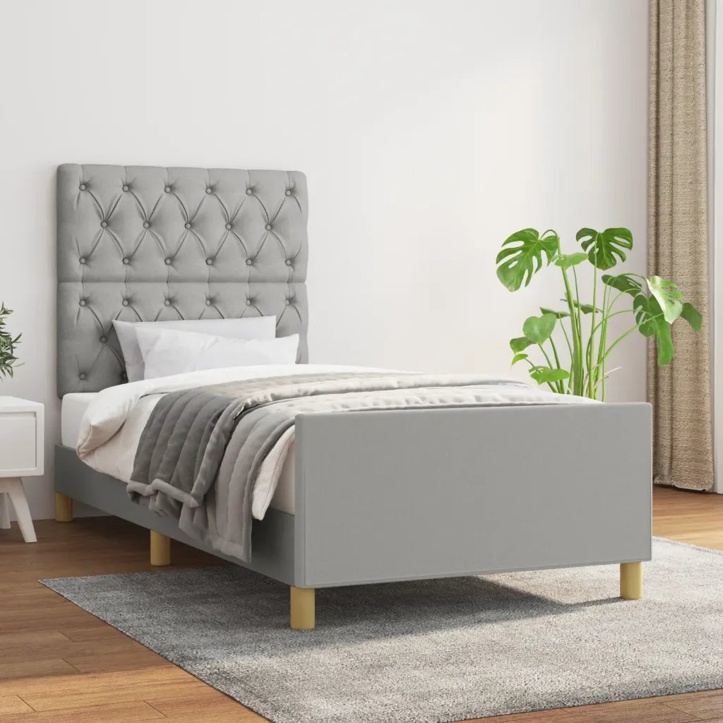 Giroletto senza Materasso-Struttura Letto Grigio Chiaro 80x200 cm Tessuto 839911
