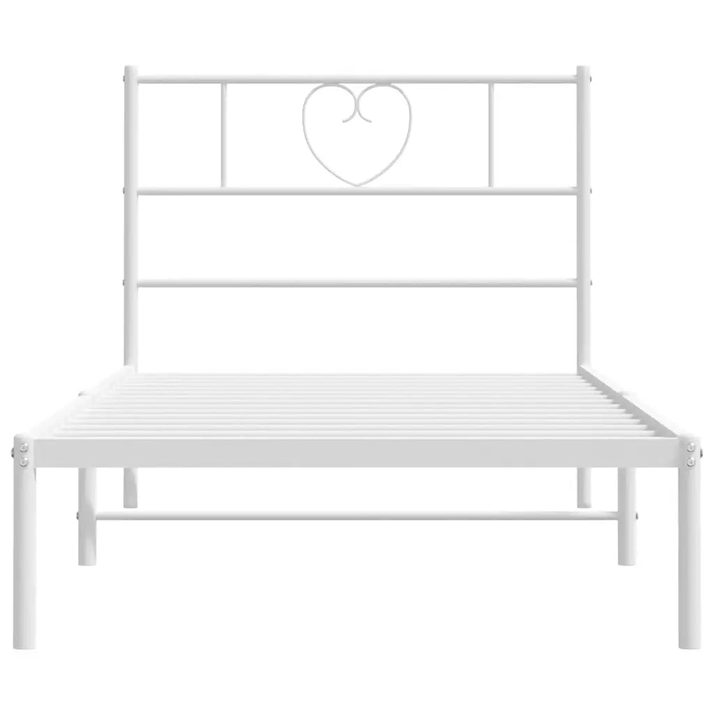 Giroletto senza Materaso con Testiera Metallo Bianco 75x190 cm 355502