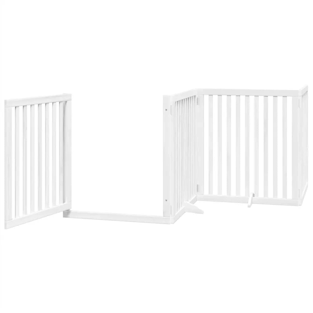 vidaXL Cancello Cani Porta Pieghevole Bianco 6 Pannelli 480 cm Pioppo