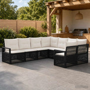 Set Divano da Giardino 8 pz 8-Numero di posti Nero polyrattan 3435904