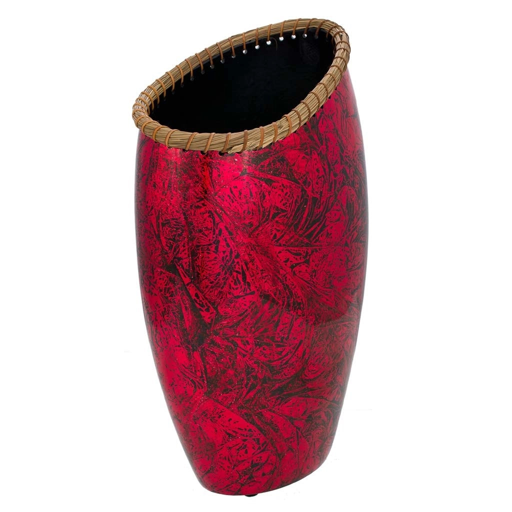 Vaso in ceramica rossa 28x17,5x48h