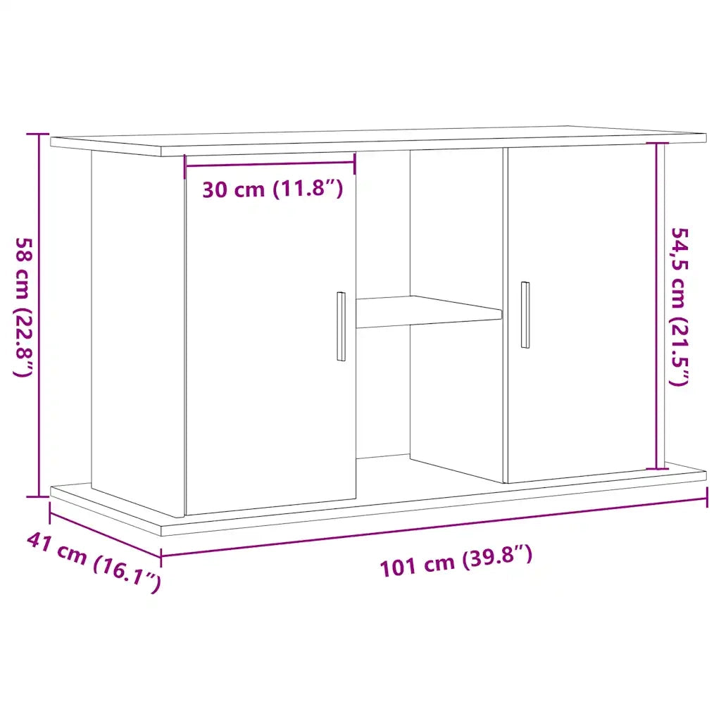 Supporto Acquario 101x41x58cm in Legno Multistrato Legno Antico 857280