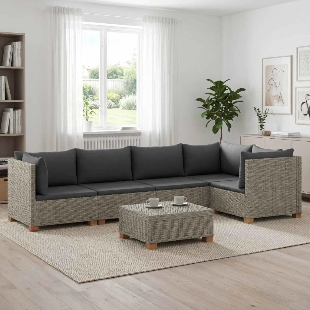 6 pz Set Lounge in Rattan con Cuscini GENDT Rattan naturale 3429855