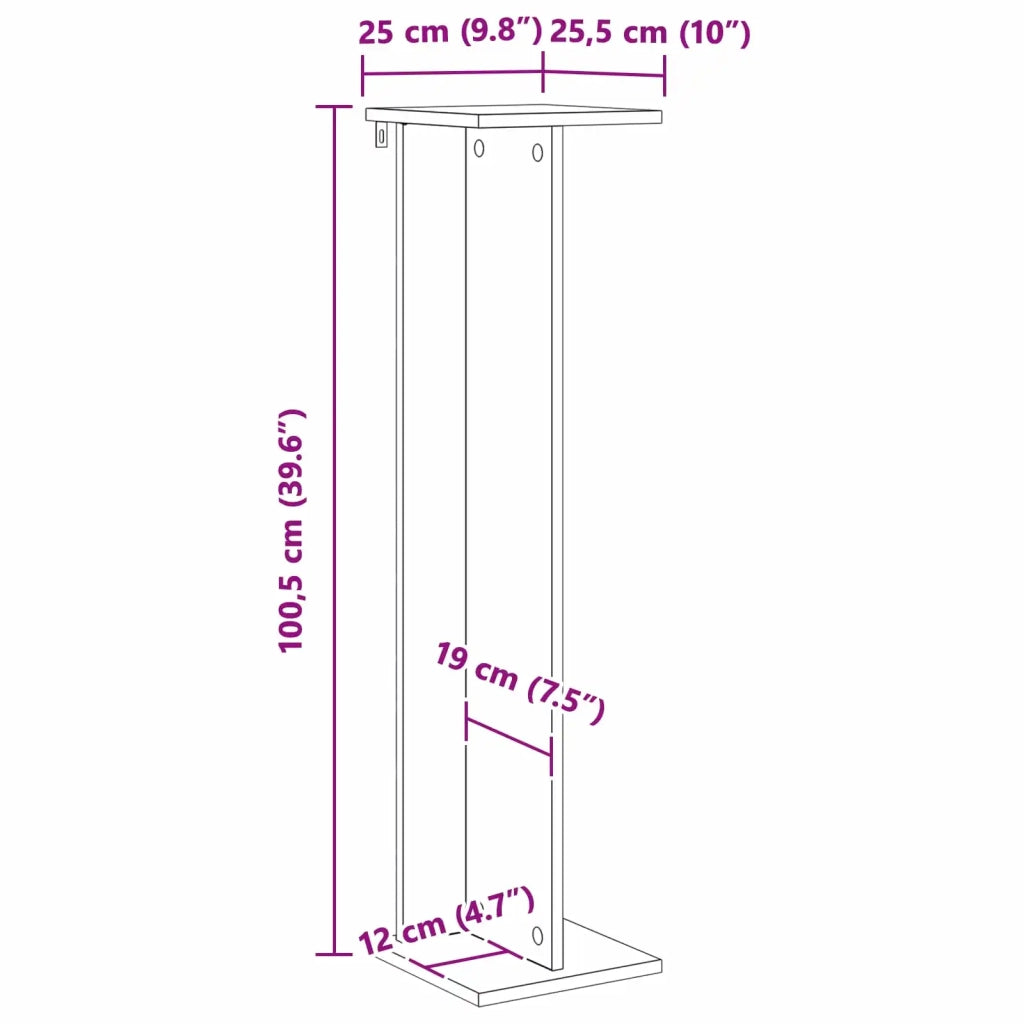 Supporto per piante Rovere Sonoma 25 x 25,5 x 100,5 cm 899630