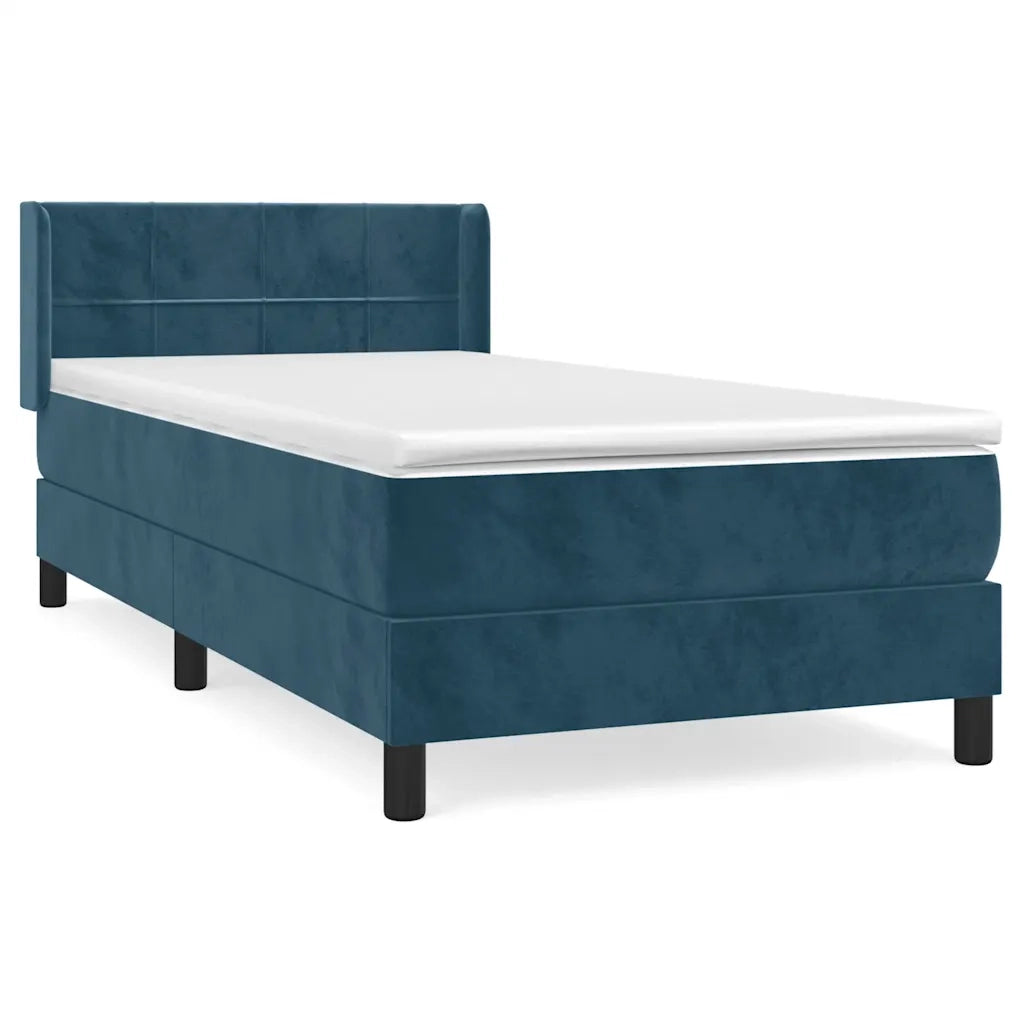 Giroletto a Molle con Materasso Blu Scuro 80x200 cm in Velluto cod mxl 64097