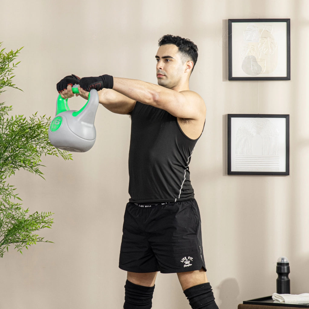 Kettlebell 16 kg Pesa Rusa ¨C zephmum ¨C Verde Grigio 27x17x31 cm