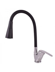 Miscelatore flessibile per lavello SAZAVA in memory foam in ottone cromato nero