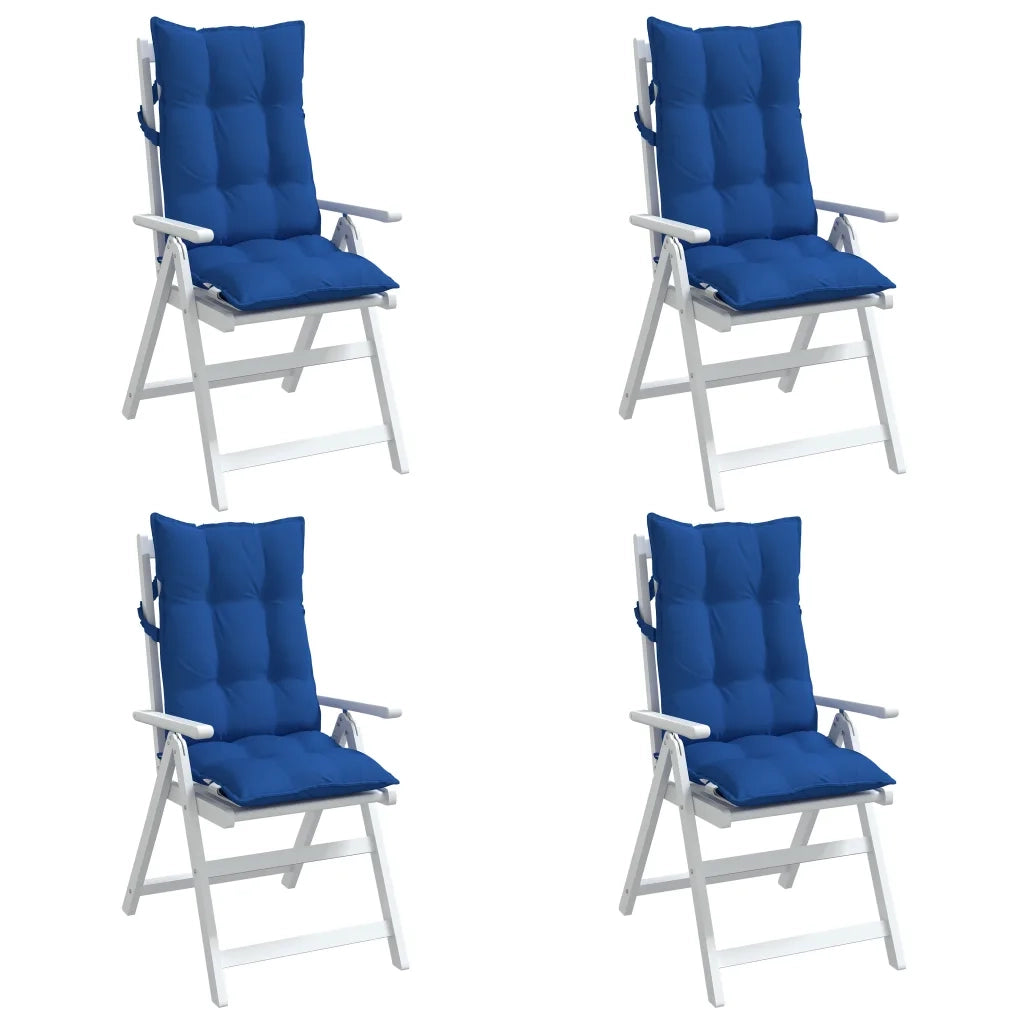 Cuscini Sedia con Schienale Alto 4 pz Blu Reale Tessuto Oxford 377633