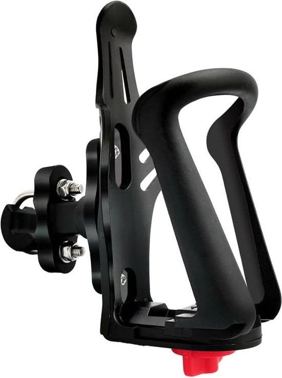 Bidone universale adattabile per bicicletta e motocicletta - Adatto per bottiglie 53-75 cm - Supporto manubrio e telaio con interruttore di regolazione rapida